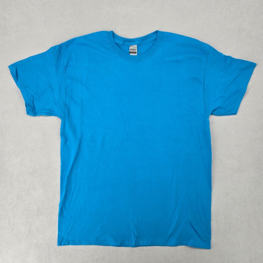 Gildan Mens Large NWOT‎ Sapphire Blue Ultra Cotton Short Sleeve T-Shirt Basic